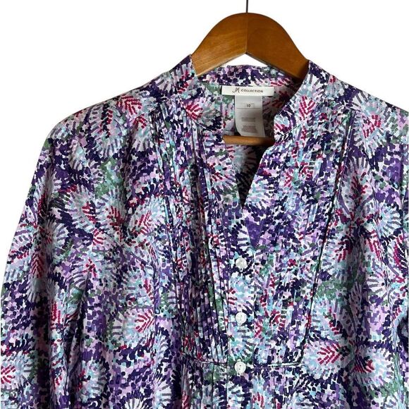 JM Collection 100% cotton patterned button down shirt - Picture 2 of 8